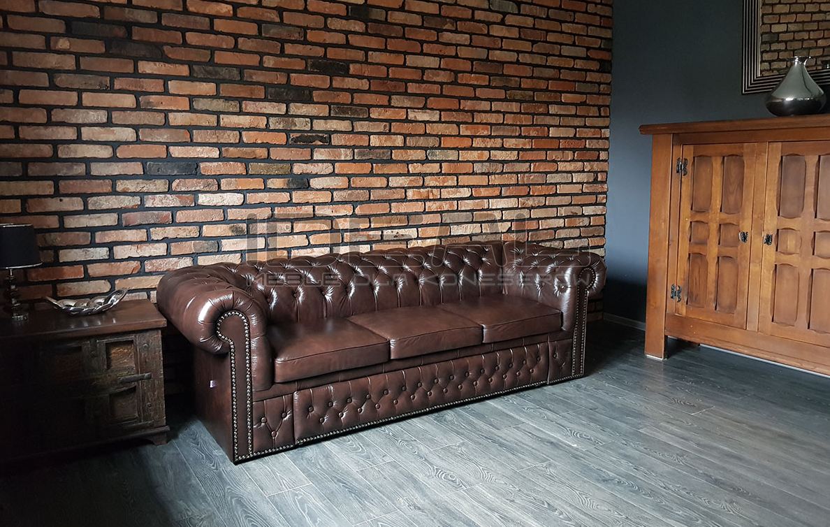 sofa chesterfield w skórze meble pikowane ze sklepu IdealMeble.pl